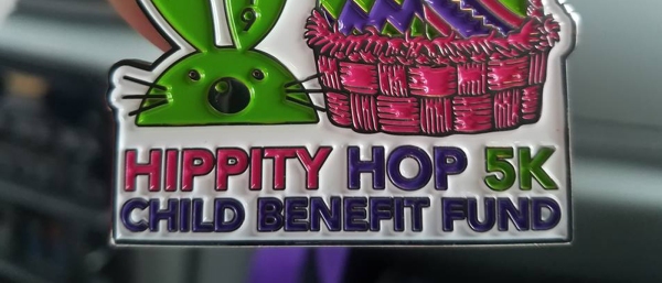 Hippity Hop 5k Child Benefit Fund Medal