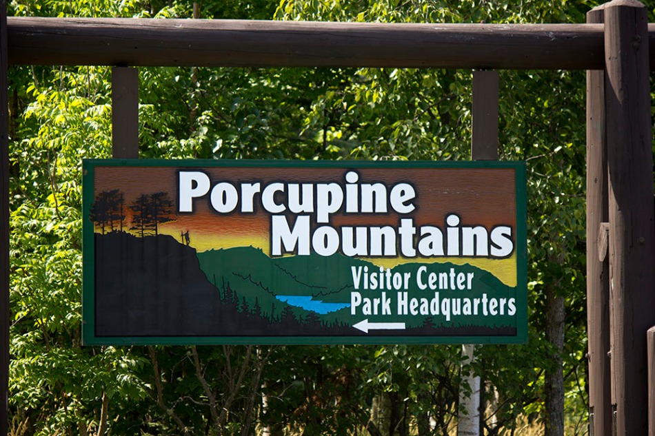 Porcupine Mountains Sign